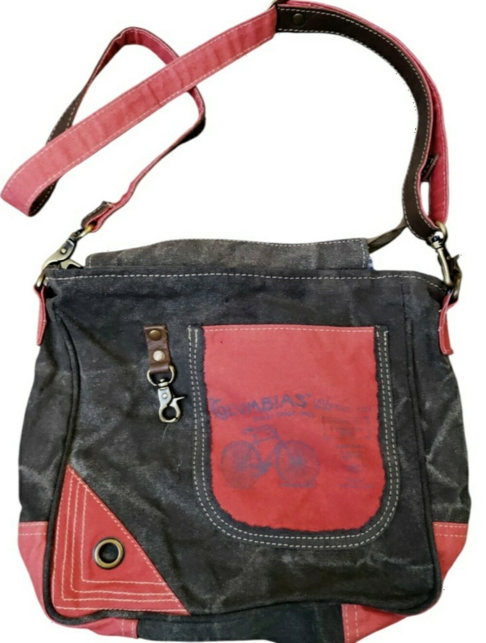 Columbia Waxed Canvas Messenger Bag Utility Crossbody Multi Pockets